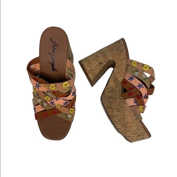 Flash Sale ReList Tom NWOB Free People Lisbon Platform Sandal Sandbar Multi 37.5 - Picture 7 of 13